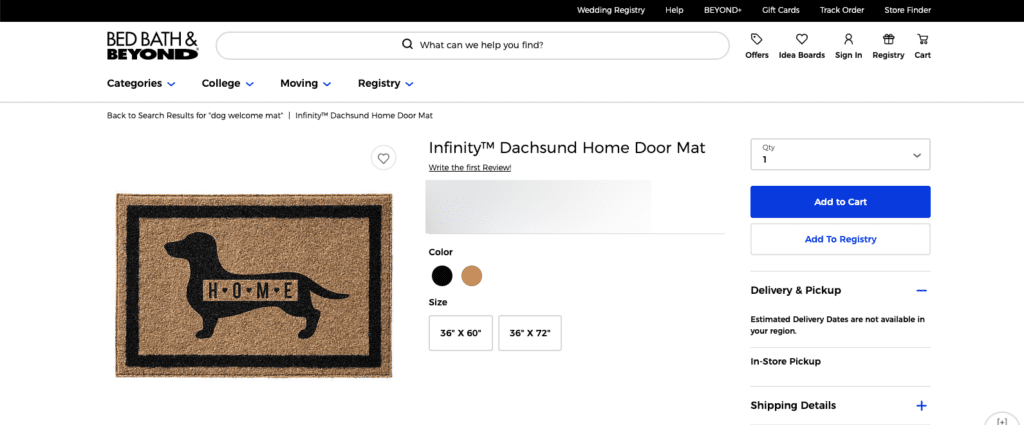 Dachshund welcome mat - Dog gifts for her