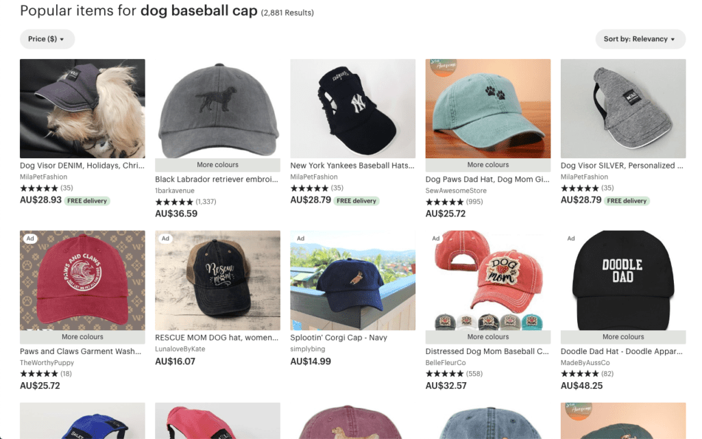 Baseball caps - dog gifts for him idea