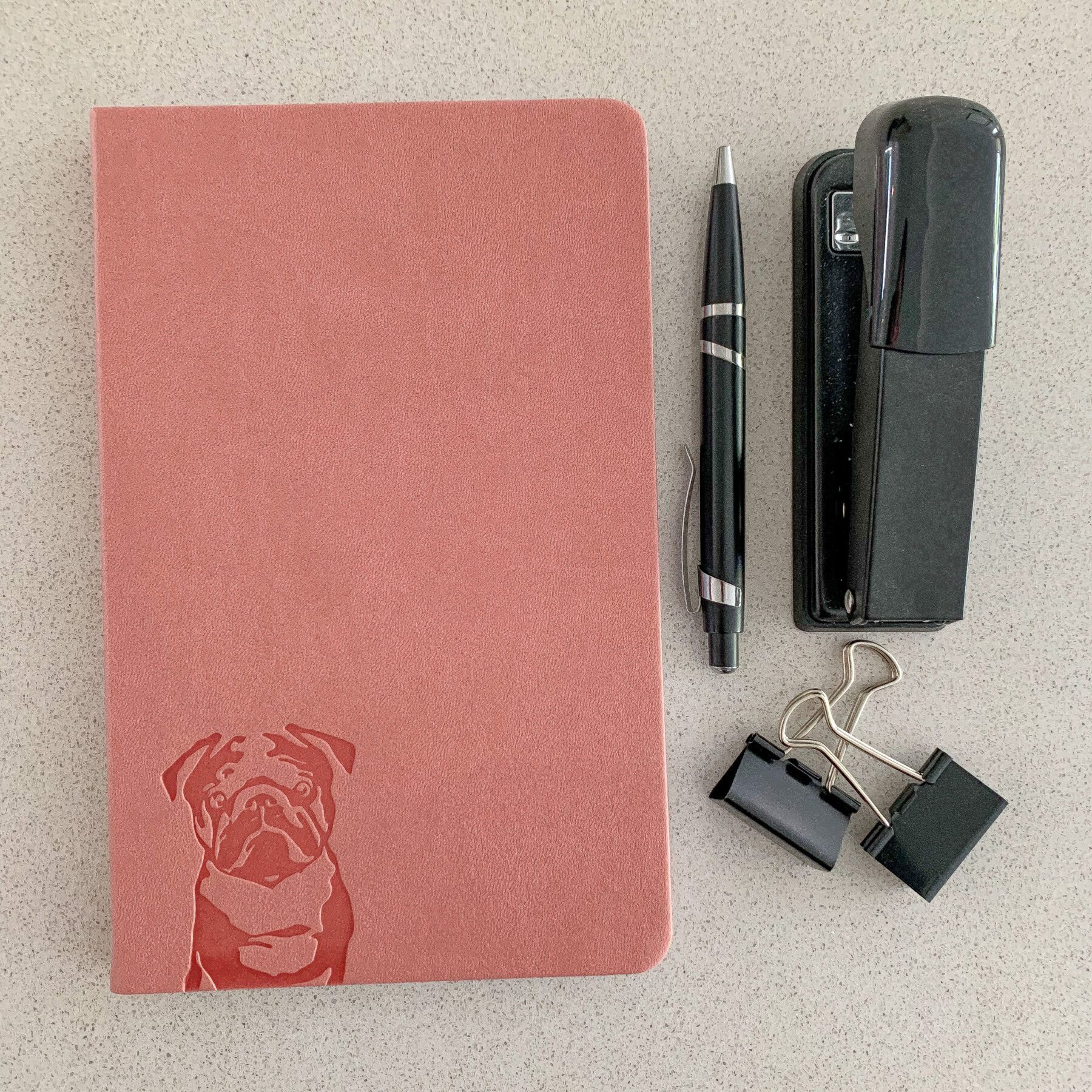 A5 Book Covers Notebook Covering School Educational Supplies Office Products Pink Pug Dog 