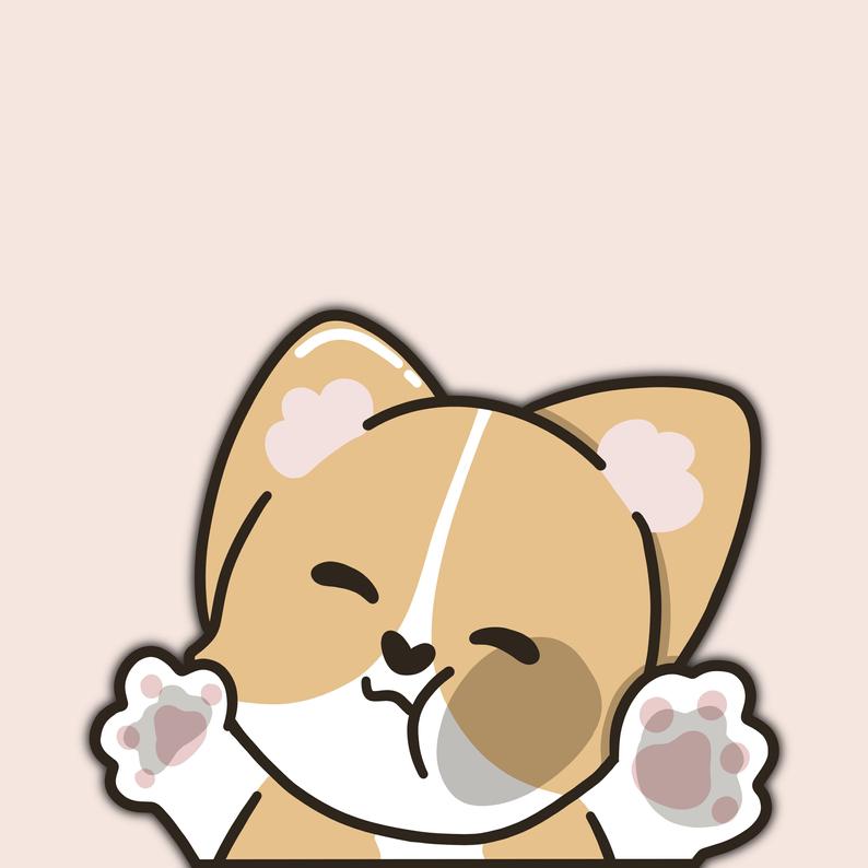 Kawaii-Corgi-Face-Smushed-Window-Decal-Car-Vinyl-Weatherproof-Sticker