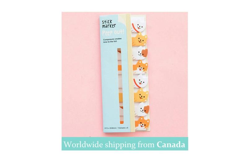 Cute Cartoon Animal Sticky Notes, Cat Page Place Markers, Peep Out Notes,  Kawaii Stationery Notes, Cute Animal Divider Tabs, Mini Memo Notes 