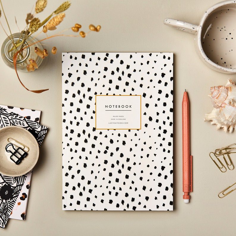 A5-Dalmatian-Print-Notebook-Luxury-A5-Lined-Journal-Dots-Print-Notebook