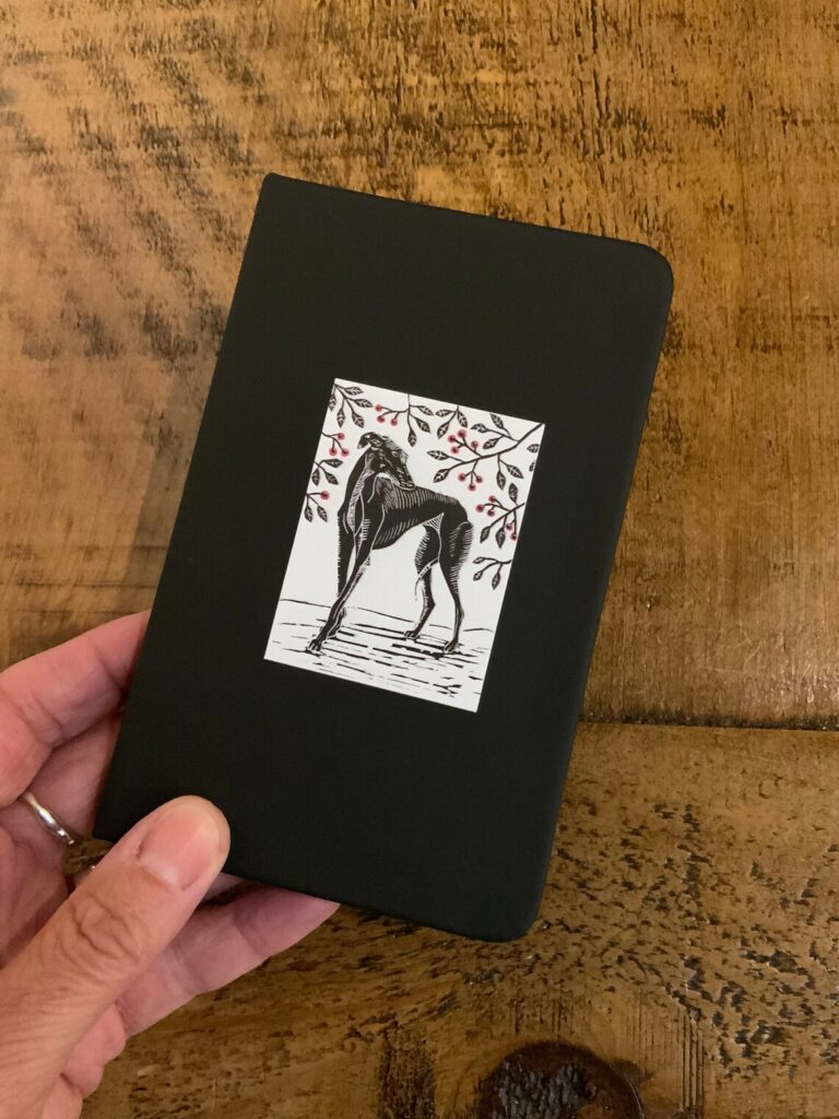 Greyhound notebook, greyhound journal, pocket notebook, greyhound gifts, lurcher notebook, lino print greyhound notebook, lurcher gifts