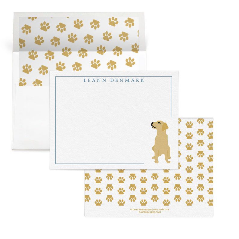 Yellow-Dog-Personalized-Stationery-Set-Stationery-Set-Boxed-Stationery-Custom-Stationery-Yellow Lab-Labrador-Retriever