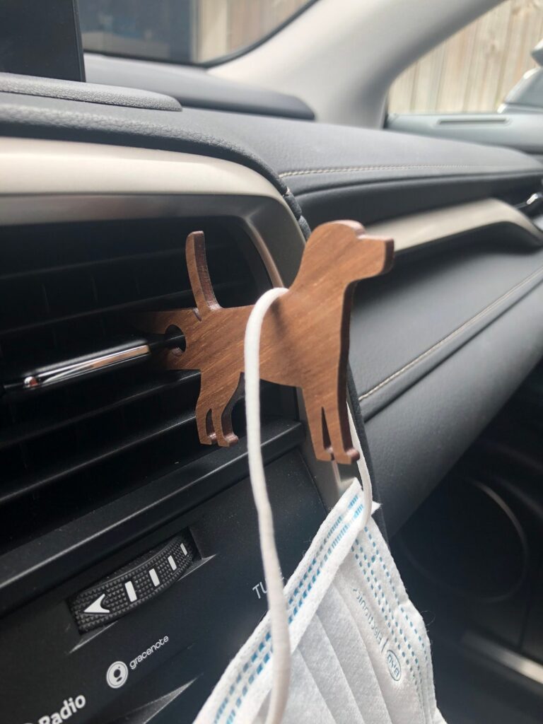 Wood Laser Cut Beagle Mask Holder for Car vent-Car charm